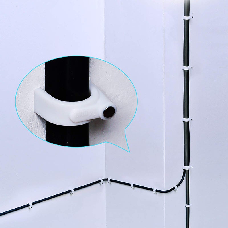 Besslly 200 Pcs Cable Clips Nail in, Cord Clips Ethernet Cables Wire Wall Clips Cable Straps Cables Tacks Cable Nails Coax Cable Clips Cable Management for Speaker 7mm Cat6 - White - Image 4